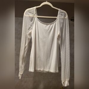 Sheer dot sleeve top